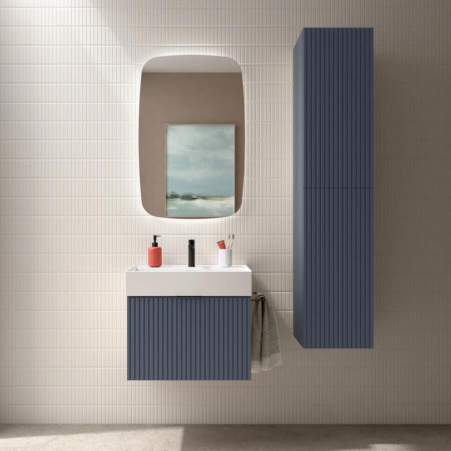 Muebles Raya onderkast ribbelfront 60cm met 1 softclose lade marine blauw