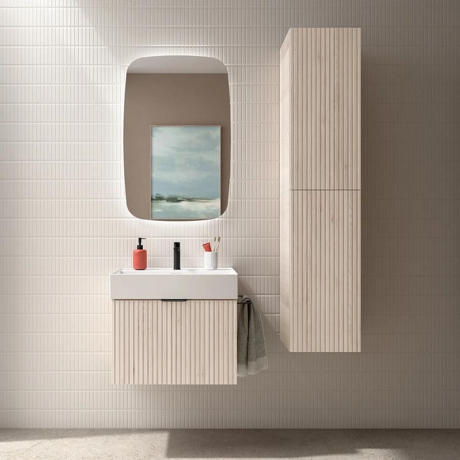 Muebles Raya onderkast ribbelfront 70cm met 1 softclose lade naturel eiken