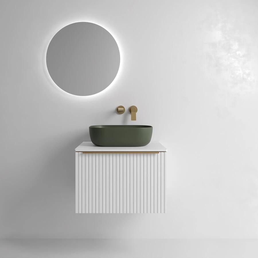 Muebles Raya onderkast ribbelfront 70cm met 1 softclose lade wit mat