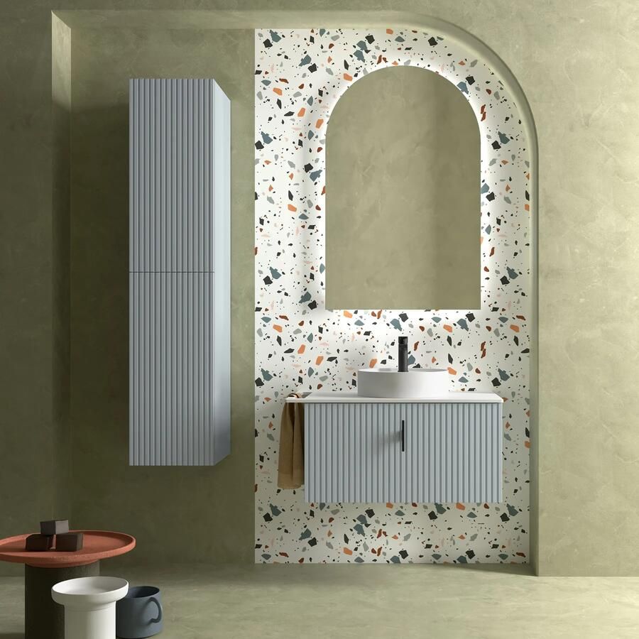 Muebles Raya onderkast ribbelfront 80cm met 1 softclose lade baby blauw