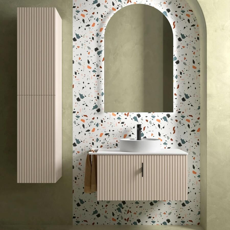 Muebles Raya onderkast ribbelfront 80cm met 1 softclose lade macchiato