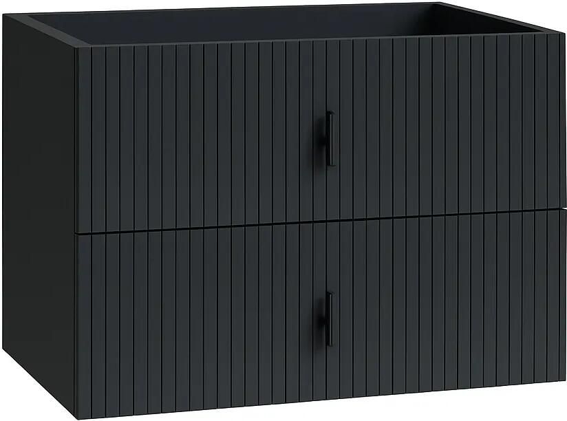 Muebles Raya onderkast ribbelfront 80cm met 2 softclose lades antraciet mat