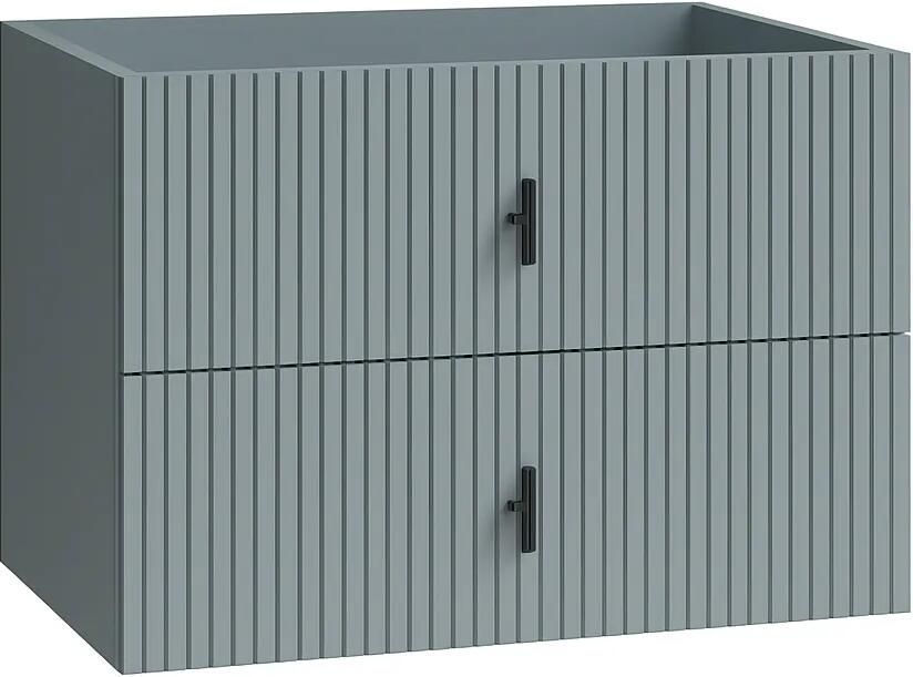 Muebles Raya onderkast ribbelfront 80cm met 2 softclose lades blauwgrijs