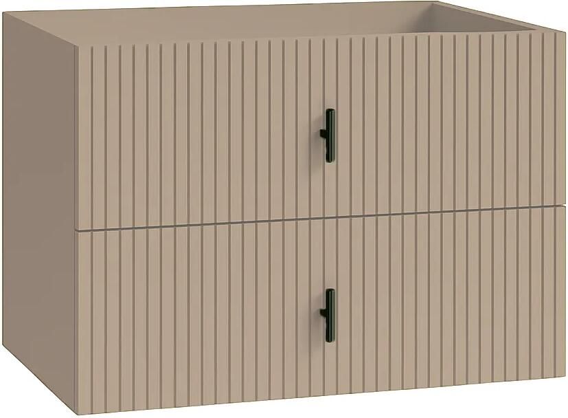 Muebles Raya onderkast ribbelfront 80cm met 2 softclose lades macchiato