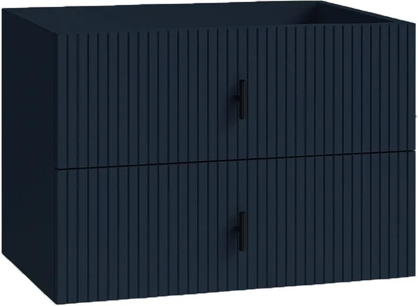Muebles Raya onderkast ribbelfront 80cm met 2 softclose lades marine blauw