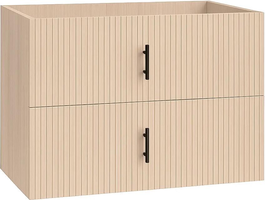 Muebles Raya onderkast ribbelfront 80cm met 2 softclose lades naturel eiken