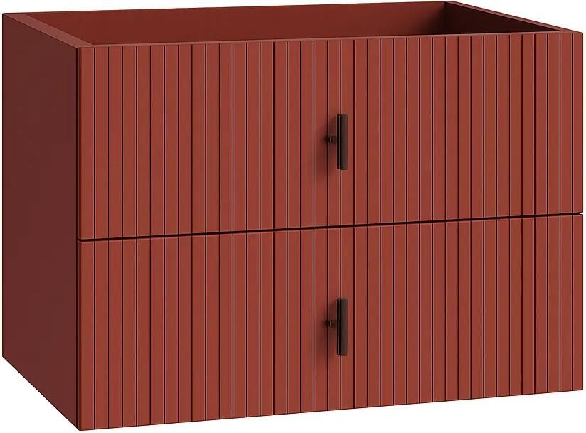 Muebles Raya onderkast ribbelfront 80cm met 2 softclose lades terracotta