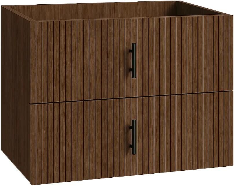 Muebles Raya onderkast ribbelfront 80cm met 2 softclose lades walnoot