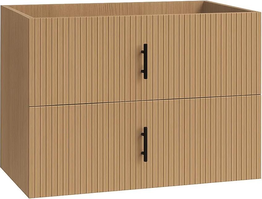 Muebles Raya onderkast ribbelfront 80cm met 2 softclose lades warm eiken