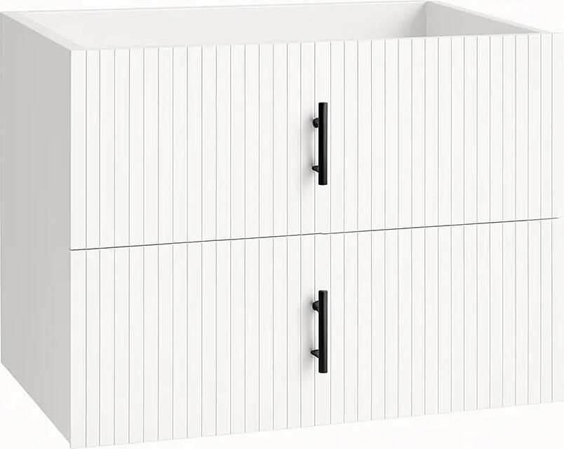 Muebles Raya onderkast ribbelfront 80cm met 2 softclose lades wit mat