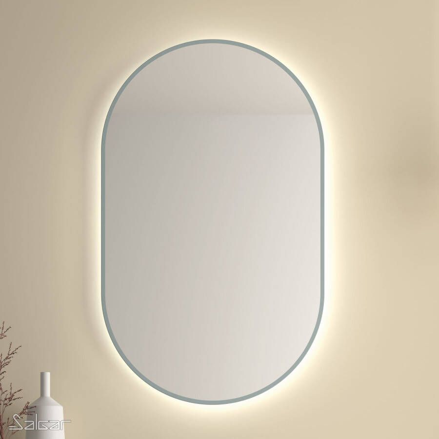 Muebles Ola spiegel met LED-verlichting 92x52cm lichtblauw