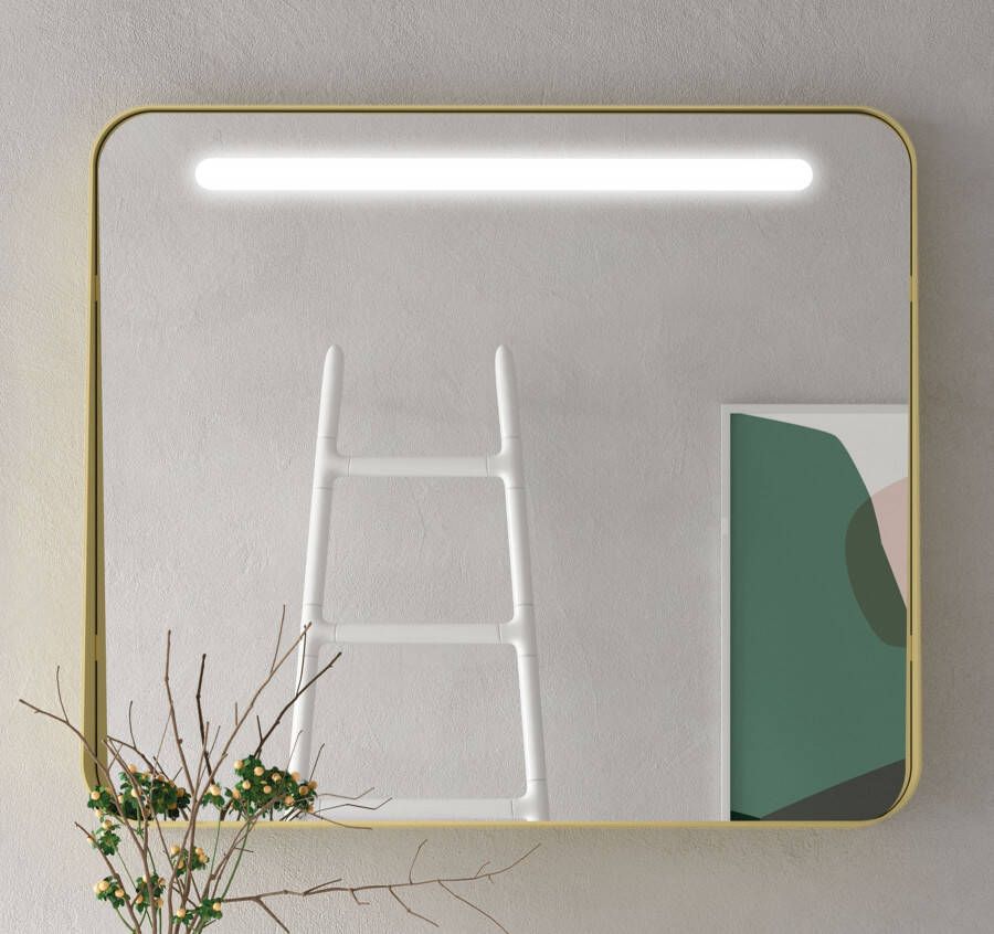 Muebles Polo spiegel met LED-verlichting 100x70cm goud