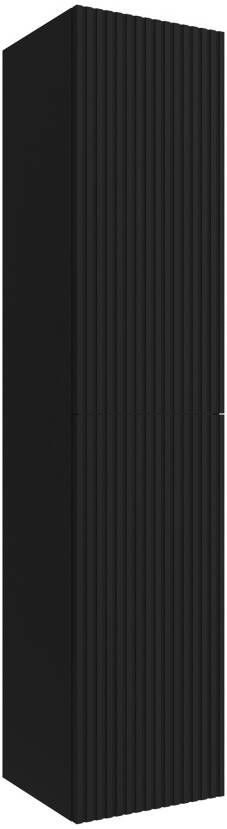 Muebles Raya kolomkast ribbelfront 160cm zwart mat