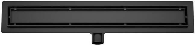 Mueller Black douchegoot met tegelrooster en flens 80x7cm mat zwart