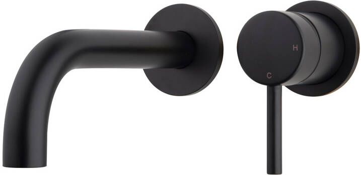 Mueller Black inbouw wastafelkraan met Coolstart zwart mat