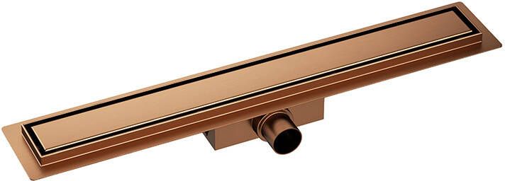 Mueller Bronzo douchegoot met tegelrooster en flens 100x7cm geborsteld brons