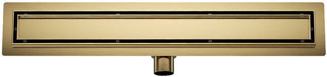 Mueller Gold douchegoot met tegelrooster en flens 90x7cm geborsteld messing