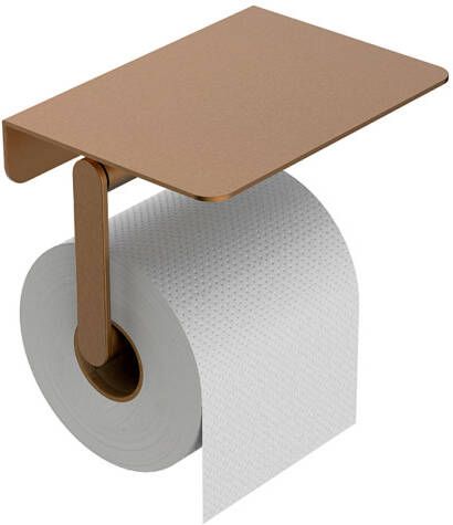 Mueller Hilton toiletrolhouder met planchet geborsteld brons