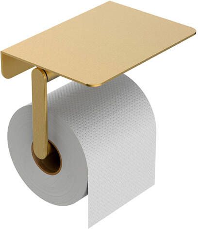 Mueller Hilton toiletrolhouder met planchet geborsteld messing