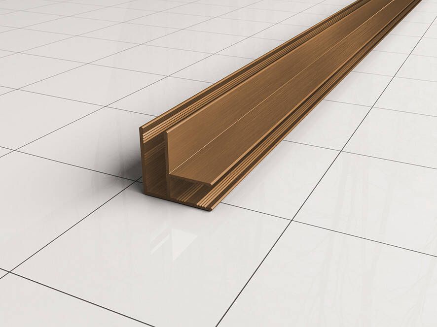 Mueller hoekprofiel voor 10mm glaswand geborsteld brons