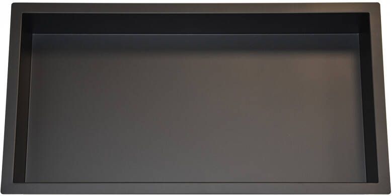 Mueller inbouwnis mat zwart 30x60x7cm RVS