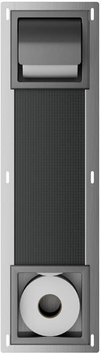 Mueller Mokri inbouw toiletrolhouder met klep en reserverolhouder gunmetal