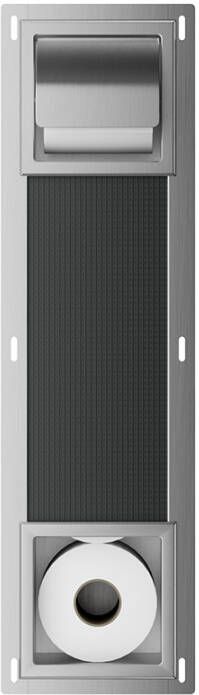 Mueller Mokri inbouw toiletrolhouder met klep en reserverolhouder RVS