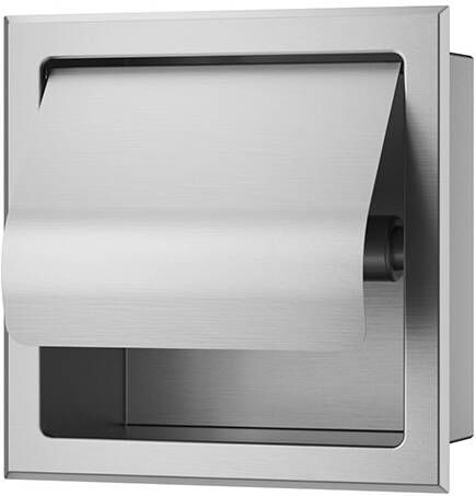 Mueller Mokri inbouw toiletrolhouder met klep RVS