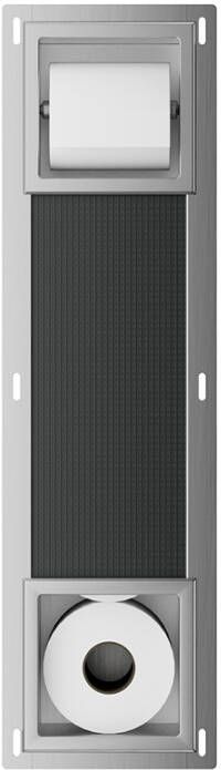 Mueller Mokri inbouw toiletrolhouder zonder klep en reserverolhouder RVS