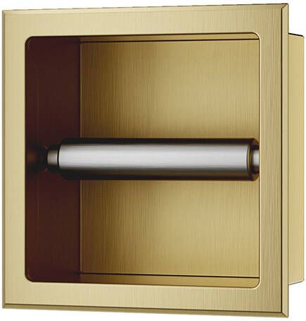 Mueller Mokri inbouw toiletrolhouder zonder klep geborsteld messing