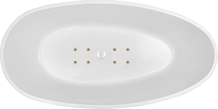 Mueller Austria vrijstaand bubbelbad 180x90cm wit glans elektronisch met 12 aerojets goud