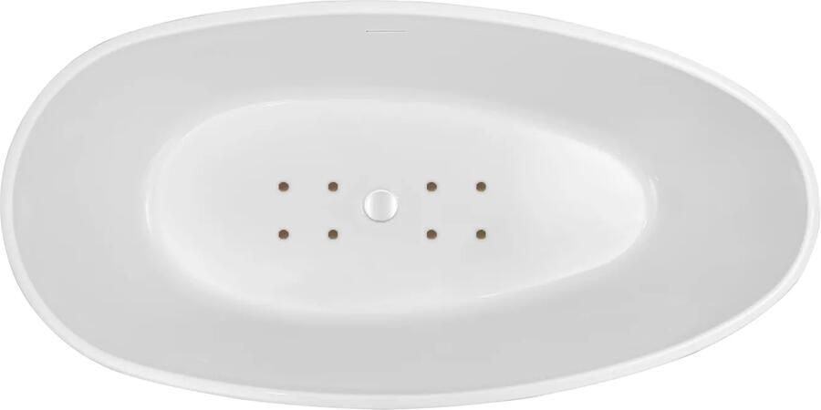 Mueller Austria vrijstaand bubbelbad 180x90cm wit glans elektronisch met 12 aerojets rose goud