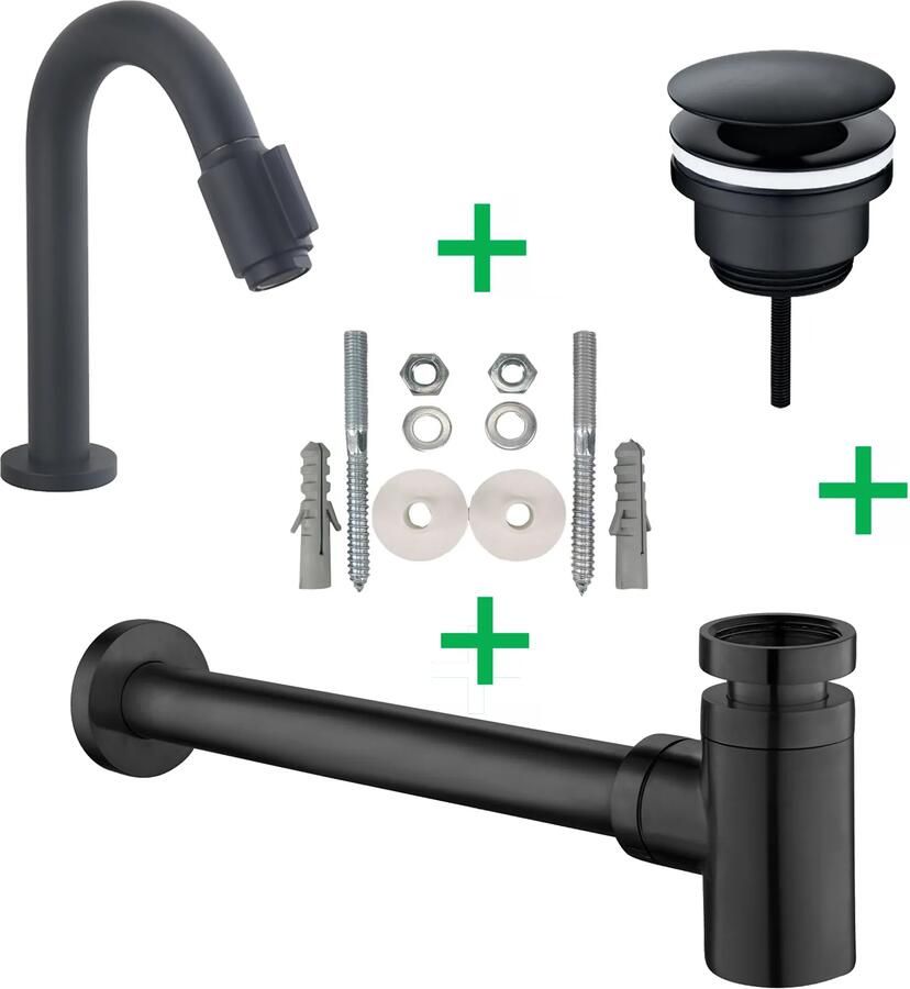 Mueller Black fonteinkraanset zwart mat