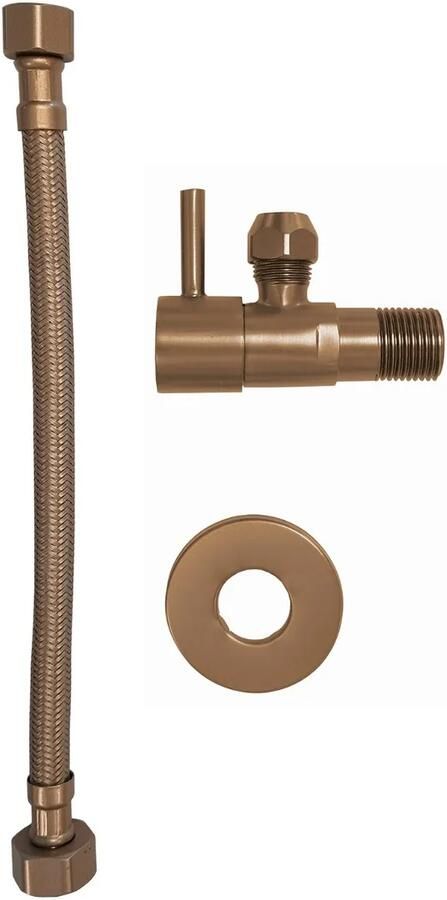Mueller Bronzo hoekstopkraan + aansluitslang brons geborsteld