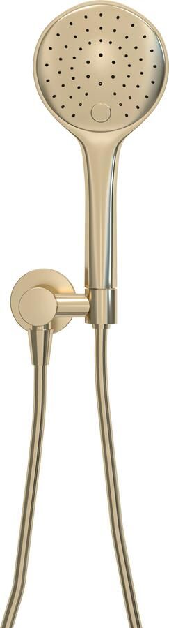 Mueller Gold handdoucheset 3 standen met wandaansluitbocht messing geborsteld