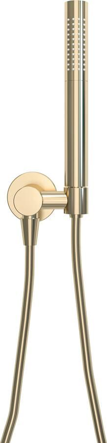 Mueller Gold staafhanddoucheset met wandaansluitbocht messing geborsteld