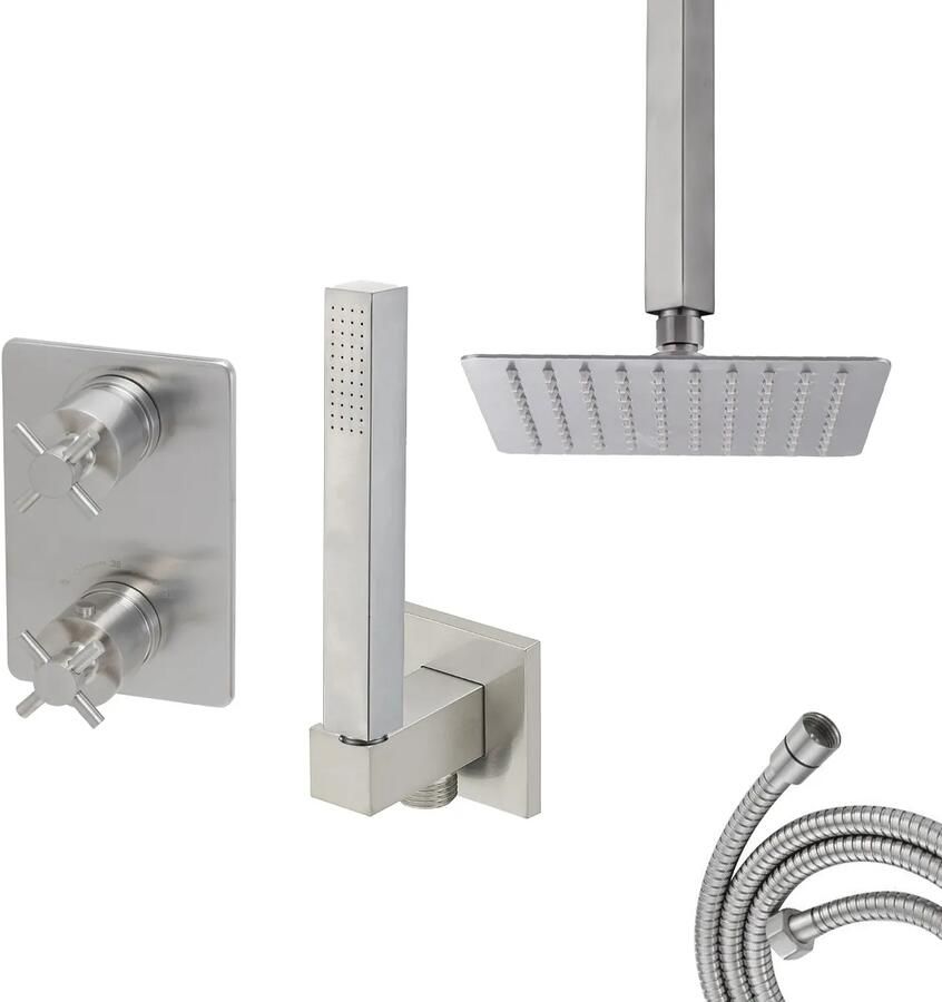 Mueller Mika inbouw regendouche 2-wegs met plafondarm RVS