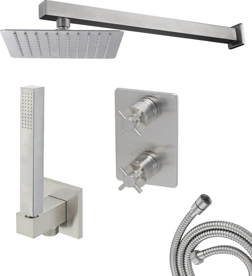 Mueller Mika inbouw regendouche 2-wegs met wandarm RVS