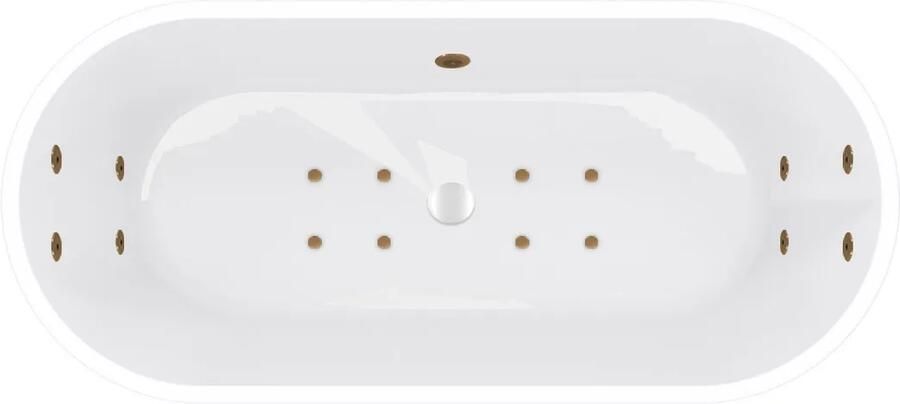 Mueller Monica bubbelbad 178x80cm elektronisch met 8 hydrojets en 8 aerojets goud