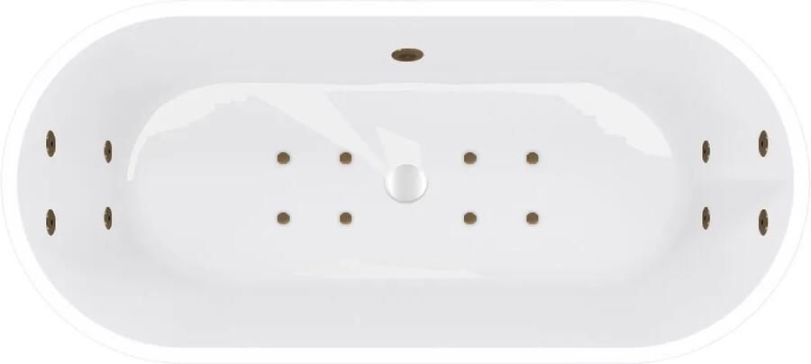 Mueller Monica bubbelbad 178x80cm elektronisch met 8 hydrojets en 8 aerojets rose goud