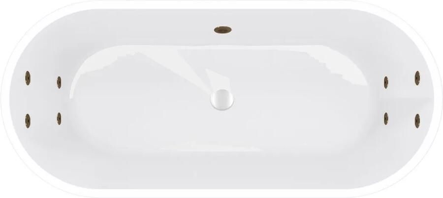 Mueller Monica bubbelbad 178x80cm elektronisch met 8 hydrojets rose goud