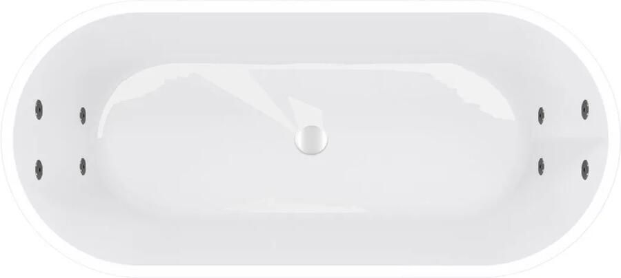 Mueller Monica bubbelbad 178x80cm elektronisch met 8 hydrojets RVS