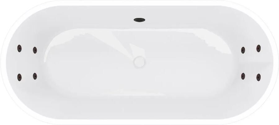 Mueller Monica bubbelbad 178x80cm elektronisch met 8 hydrojets zwart