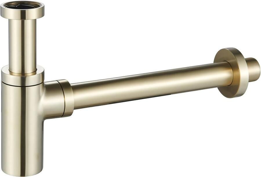 Mueller Pip luxe sifon 5 4+muurbuis+Rozet messing geborsteld