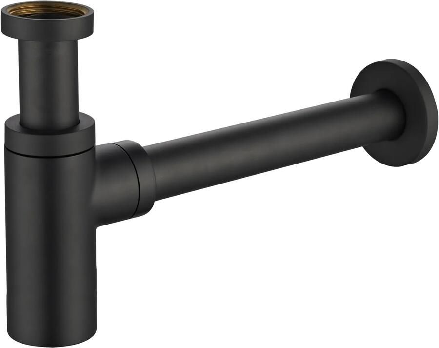 Mueller Pip luxe sifon 5 4+muurbuis+Rozet zwart mat