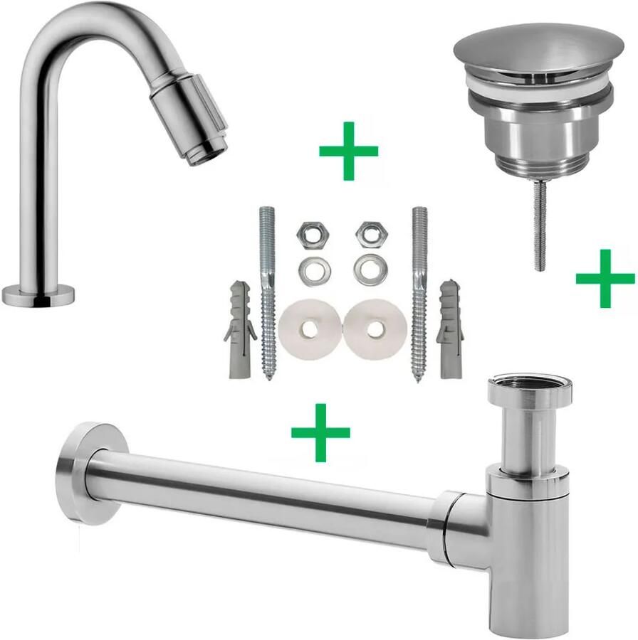 Mueller Round fonteinkraanset RVS