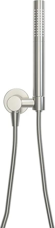 Mueller Round staafhanddoucheset met wandaansluitbocht RVS