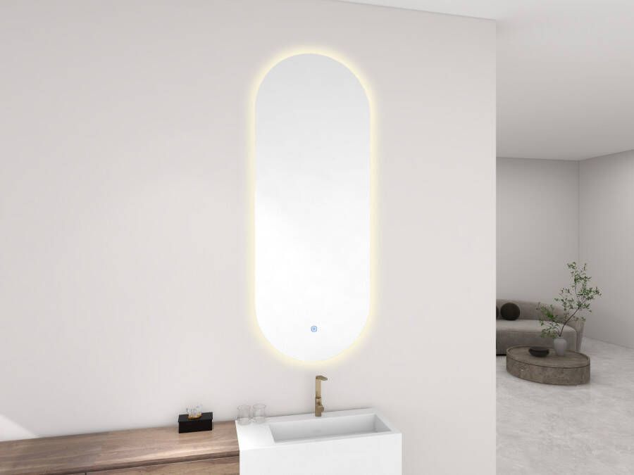 Mueller Ovalis ovale spiegel met LED dimbaar en spiegelverwarming 50x100cm