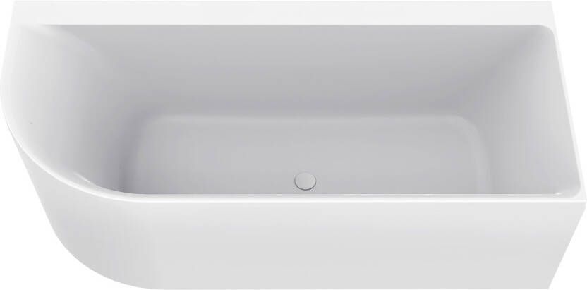 Mueller Relax hoekbad rechts 170x75cm met waste glans wit