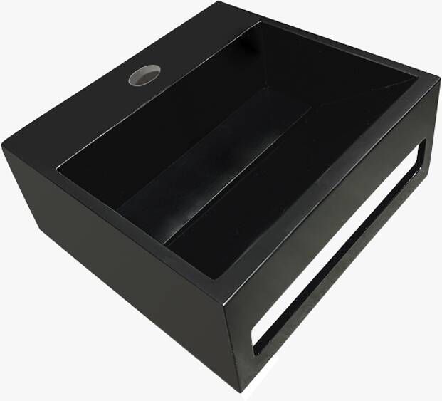 Mueller Viggo fontein solid surface 30x28x12 5cm mat zwart